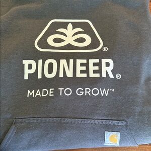 Brand NWT Carhartt Charcoal Hoodie with Pioneer Logo